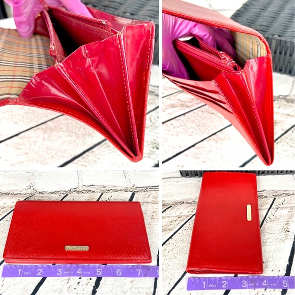 Burberry leather bifold wallet with inside Nova Check plaid cloth - Picture 16 of 16